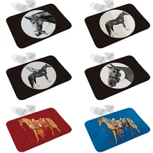 Термотрансферный бархатный коврик для ванной комнаты с рисунком лошади, мягкий фланелевый коврик для улицы, коврик для путешествий