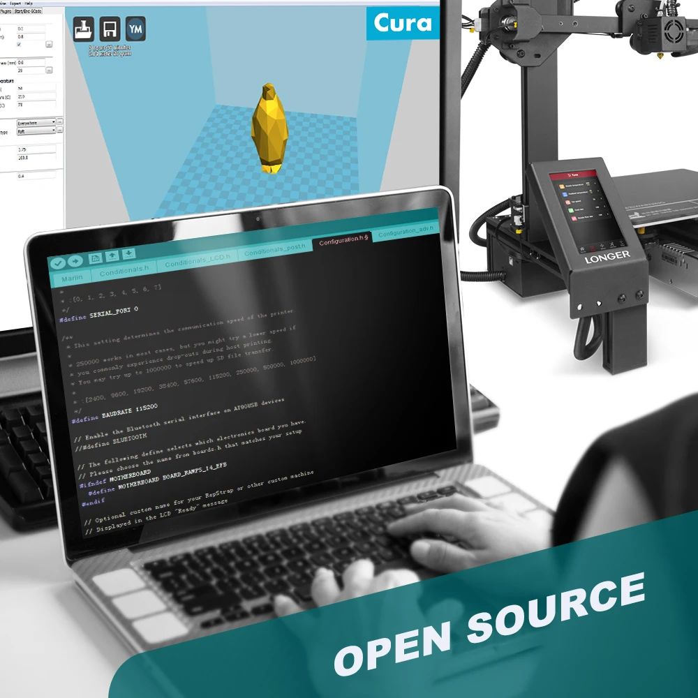 3D принтер LONGER LK4 Pro с открытым исходным кодом Полноцветный Сенсорный экран 4 3