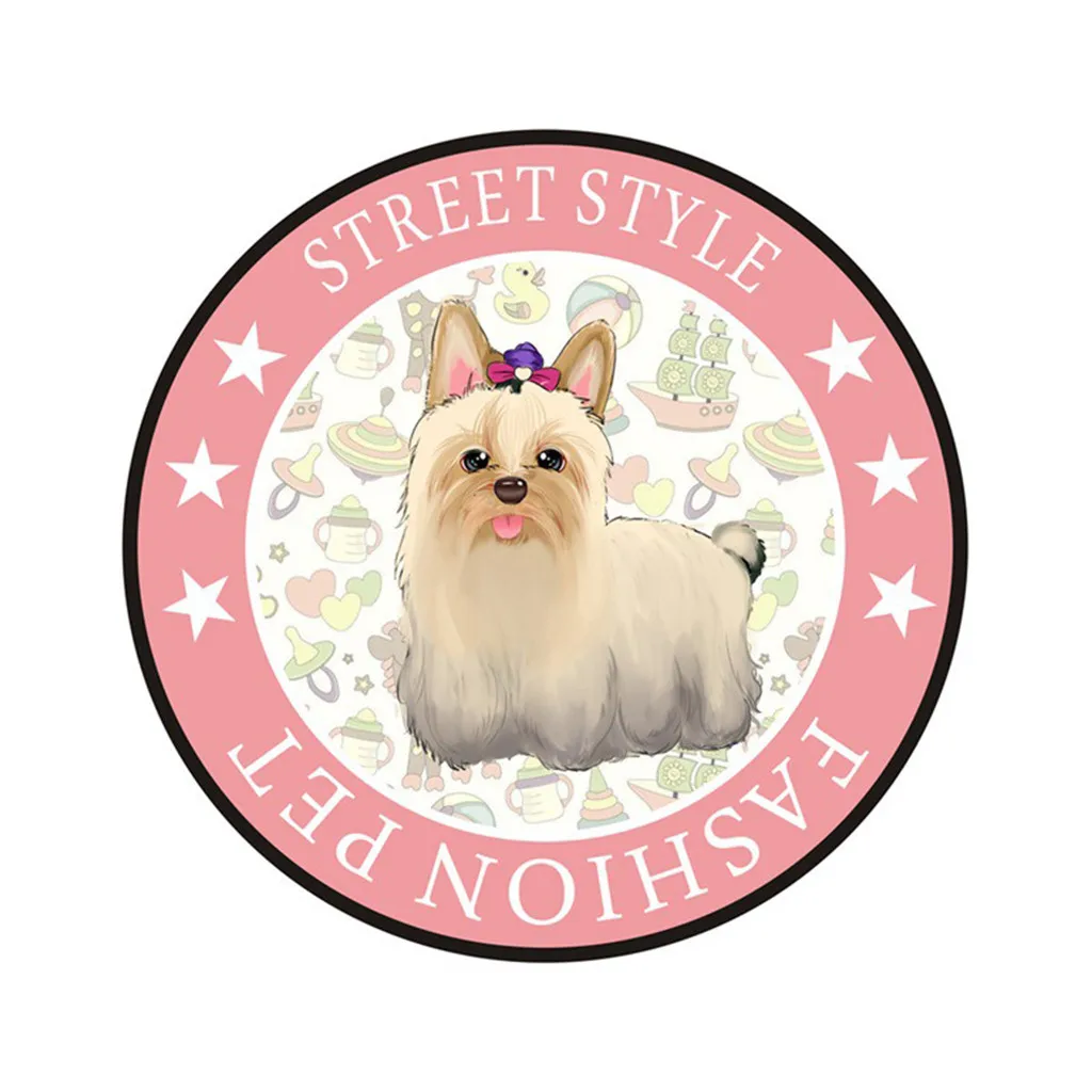 Pet Mat Printed Soft Fabric Round Floor Mat Carpet Room Area Bedroom Rug bedroom opensky Pets printed Rugs shopping - Цвет: D