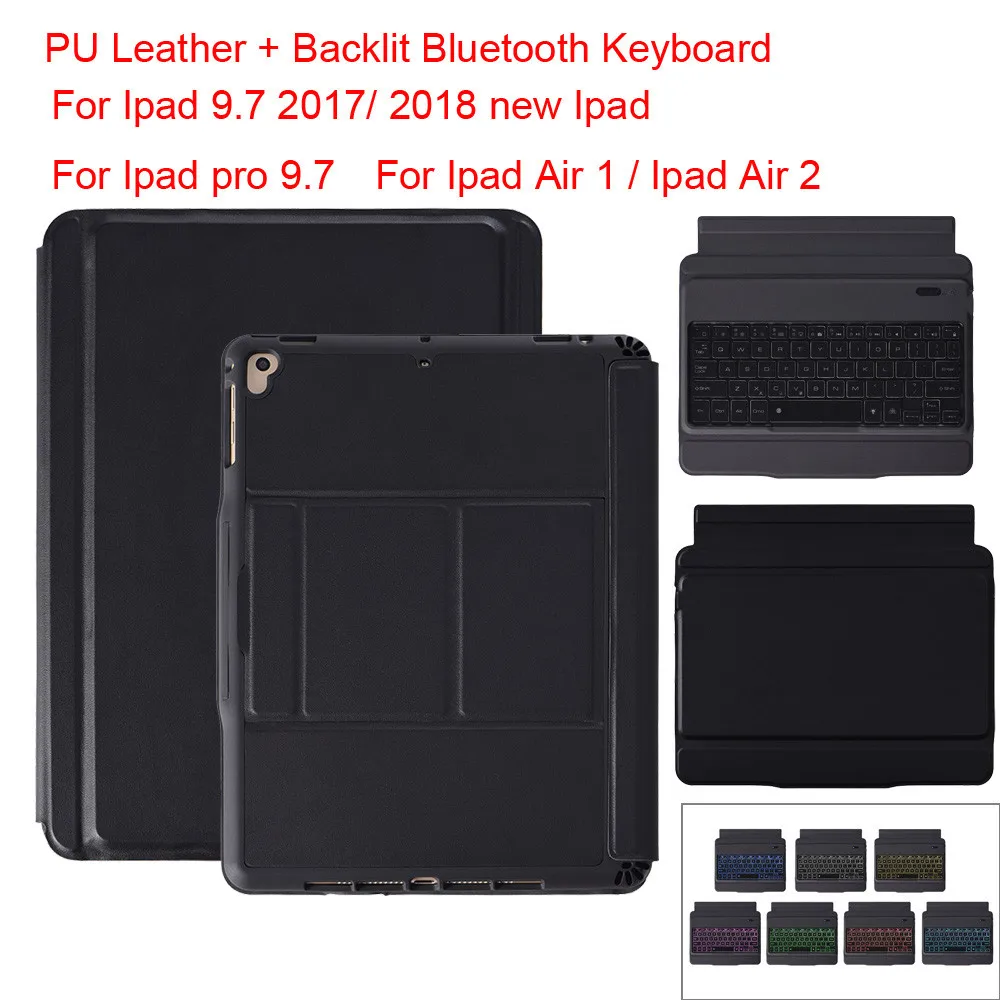 Беспроводная bluetooth клавиатура с подсветкой чехол для планшета 9 7 2017 2018 Air1/2