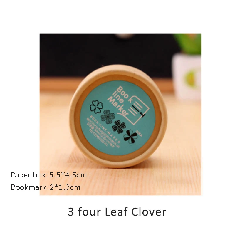3 four Leaf Clover 20 шт./кор. покрытием Щепка мини металлические полые закладки зажимы и милые носки с рисунками зверей из мультфильмов, Книжная линия маркер канцелярские принадлежности для детей, награда - Color: 3 four Leaf Clover