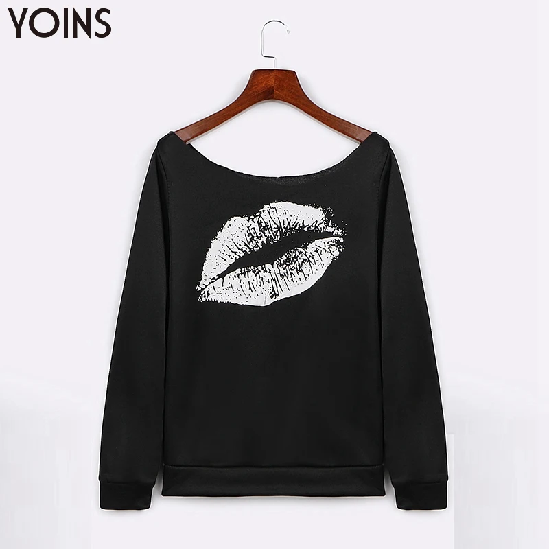 YOINS 2019 весна осень зима женские топы и блузки Черный Асимметричный топ с длинным