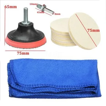 

7pcs Waxing Pad Buffing Polishing Disc Kit Wool Wheel Car Glass Windscreen Towel