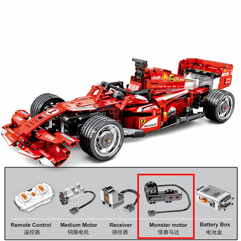 Technic power Monster Motor RC Racer F1 DIY MOC строительные блоки наборы кирпичей модель детские игрушки для детей Совместимые 8287