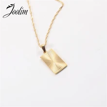 

JOOLIM Jewelry Wholesale Shiny Sunburst Pendant Necklace PVD Gold Plated Stainless Steel Jewelry