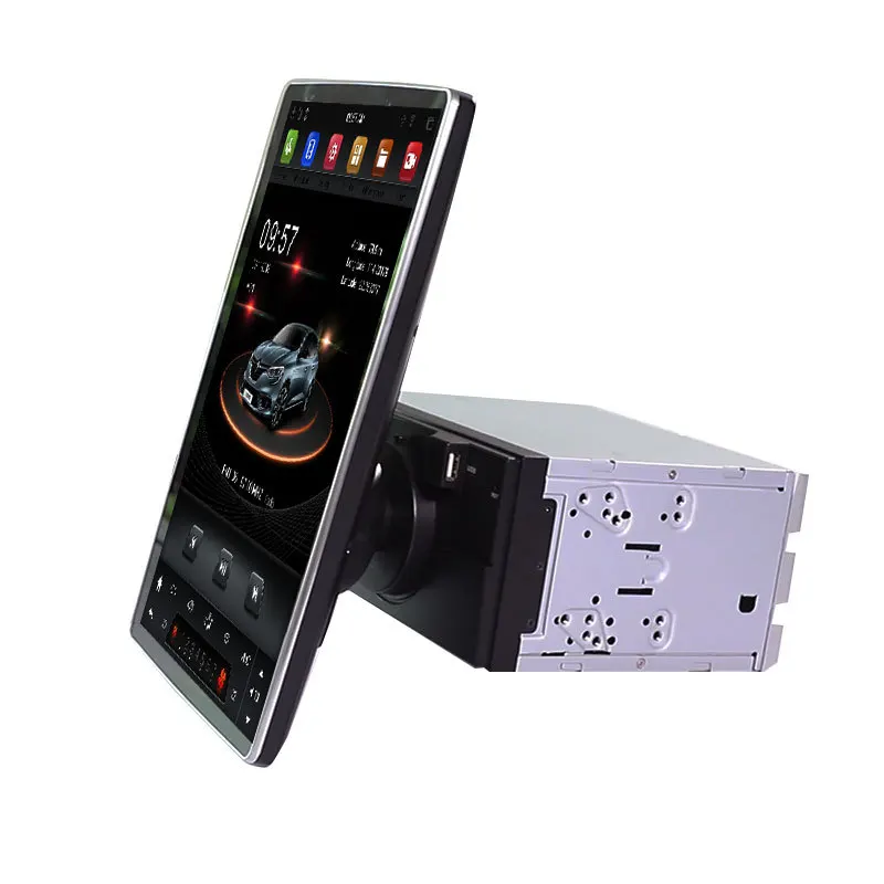 Excellent IPS 12.8"  Rotation PX6 Tesla Style android 8.1 double 2 din Rotatable car universal gps multimedia radio No DVD player wifi usb 2