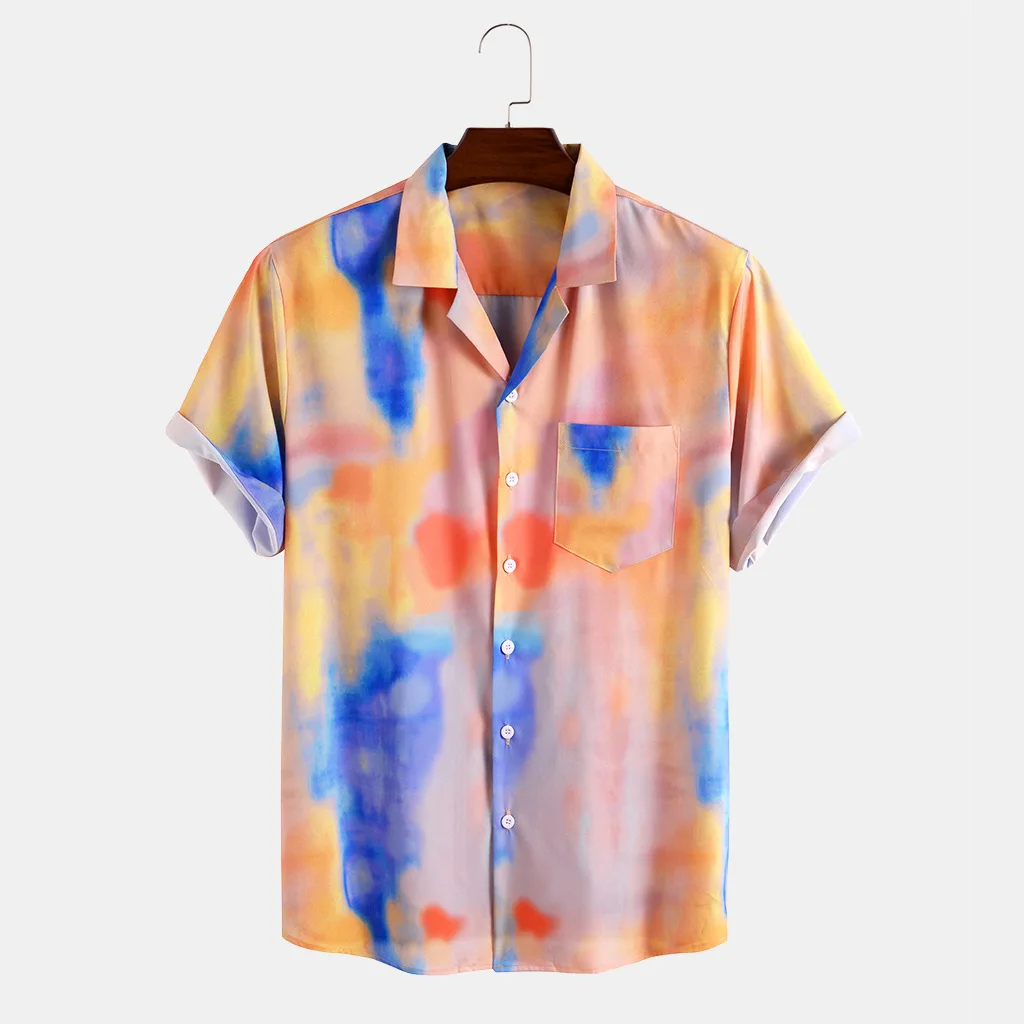 

New Style 2020 Casual MEN'S Short Sleeve Multi-color Casual Printed Men Shirt Men's Clothing fashion