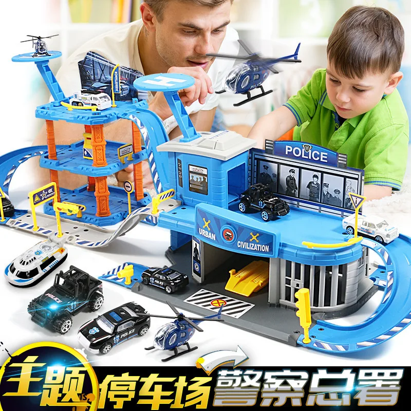 

Hot Sales Theme Parking Lot CHILDREN'S Toy 7-8-9-Year-Old Boy 3-Set Camera Track Alloy Car Model Educational a-Piece
