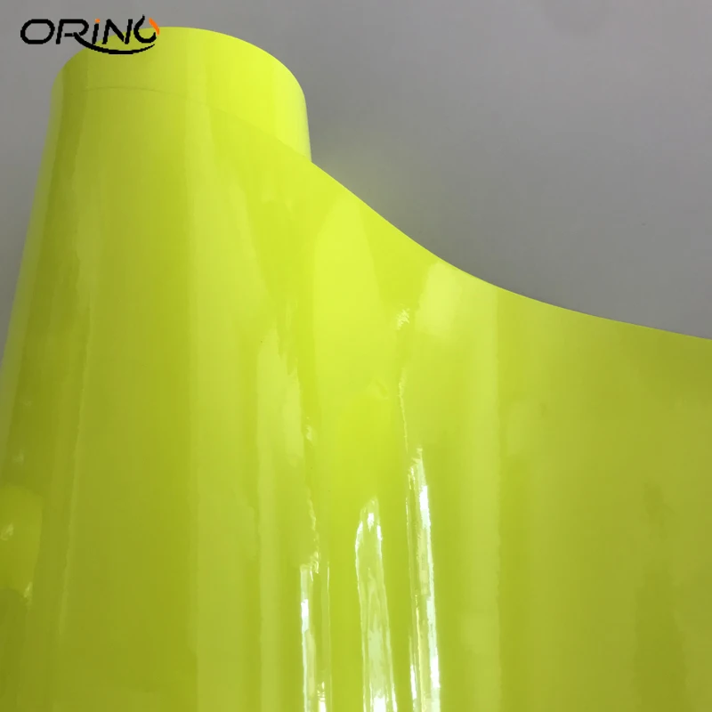 Fluorescent Yellow Gloss Vinyl Wrap Sitcker-2