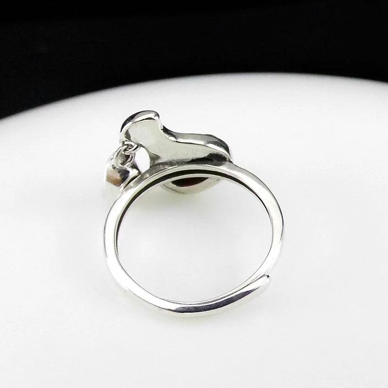 FNJ 925 Серебряное кольцо кошелек для монет Красный Циркон Новые модные оригинальные кольца из стерлингового серебра S925 для женщин ювелирные изделия регулируемый размер
