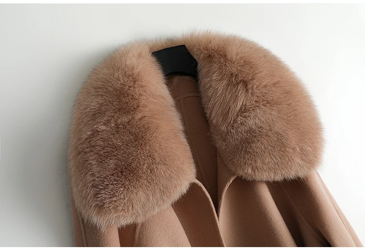 Pudi Женское пальто из 90% шерсти, женская зимняя теплая куртка с воротником из натурального Лисьего меха, Куртки Оверсайз ZY19150
