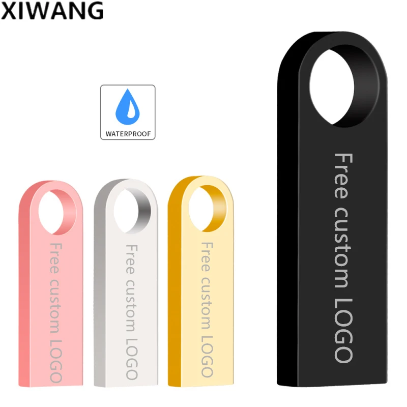 Metal usb flash drive usb 2.0 flash memory stick 64GB 128GB high speed u disk 8GB pen drive 16GB pendrive 32GB free custom logo