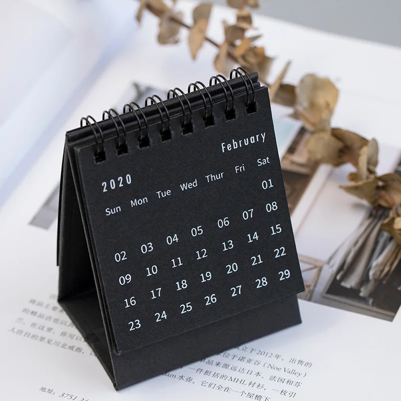 Настольный календарь в Корейском стиле, мини-календарь для студентов, рабочий стол, Складывающийся на подъеме, школьные офисные принадлежности на весь год