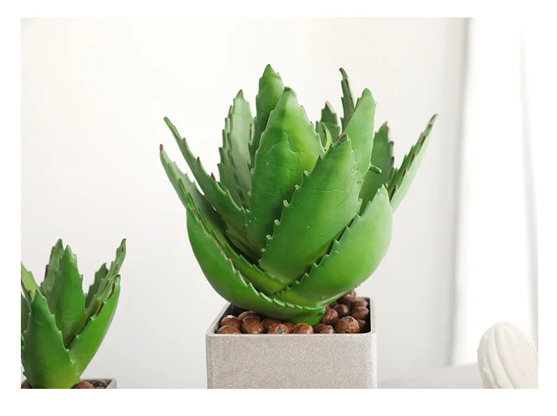 High Quality Simulation Of Succulent Aloe Vera Plant Diy Succulent Home Decor Nordic Green Plant Fake Succulent Plant QW59 (2)