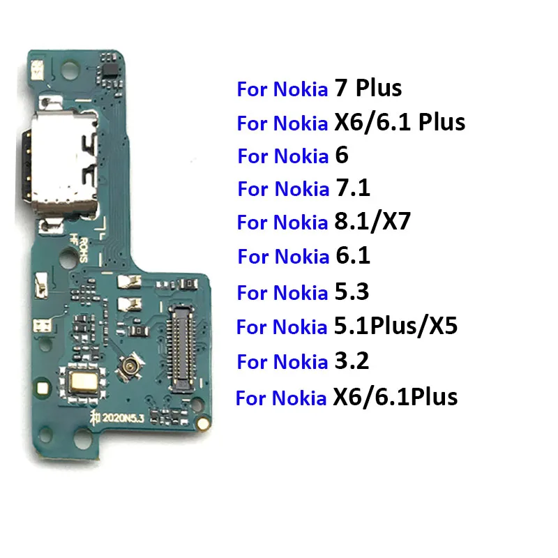 USB-порт для зарядки с разъемом Type-C Nokia 6 7 plus 5 1 8 Plus X5 X6 X7 3 2 гибкий кабель плата лента