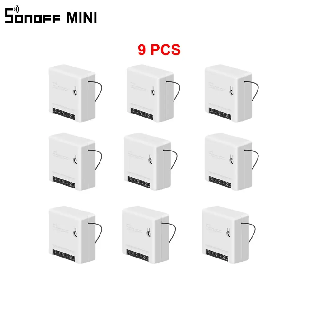 9 PCS MINI Itead SONOFF экшн-камера с Wi-Fi подключением интеллектуальное реле 2 позиционный переключатель Беспроводной ewelink приложение Дистанционное Управление светильник Переключатель 220V ВКЛ/ВЫКЛ переключатель - Цвет: 9 PCS MINI