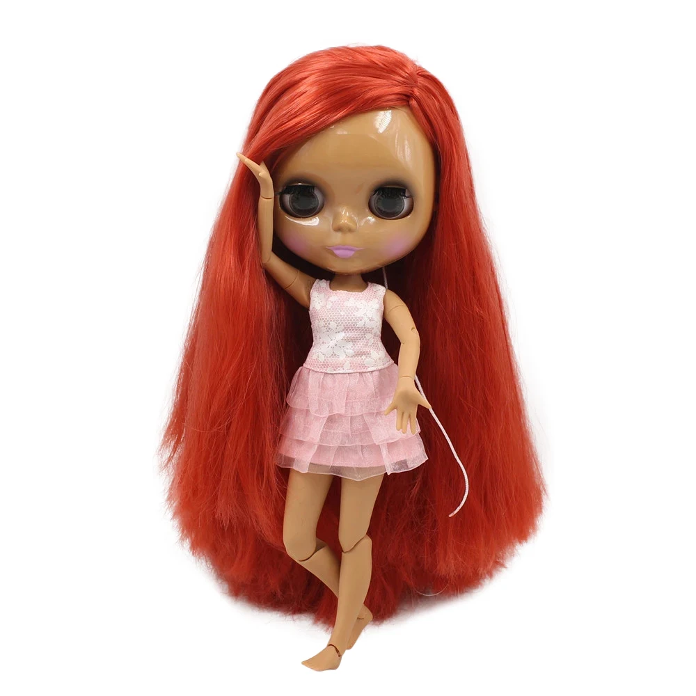 Ледяной DBS Blyth кукольные 1/6 bjd прямого силуэта Цвета красный волосы блестящие уход