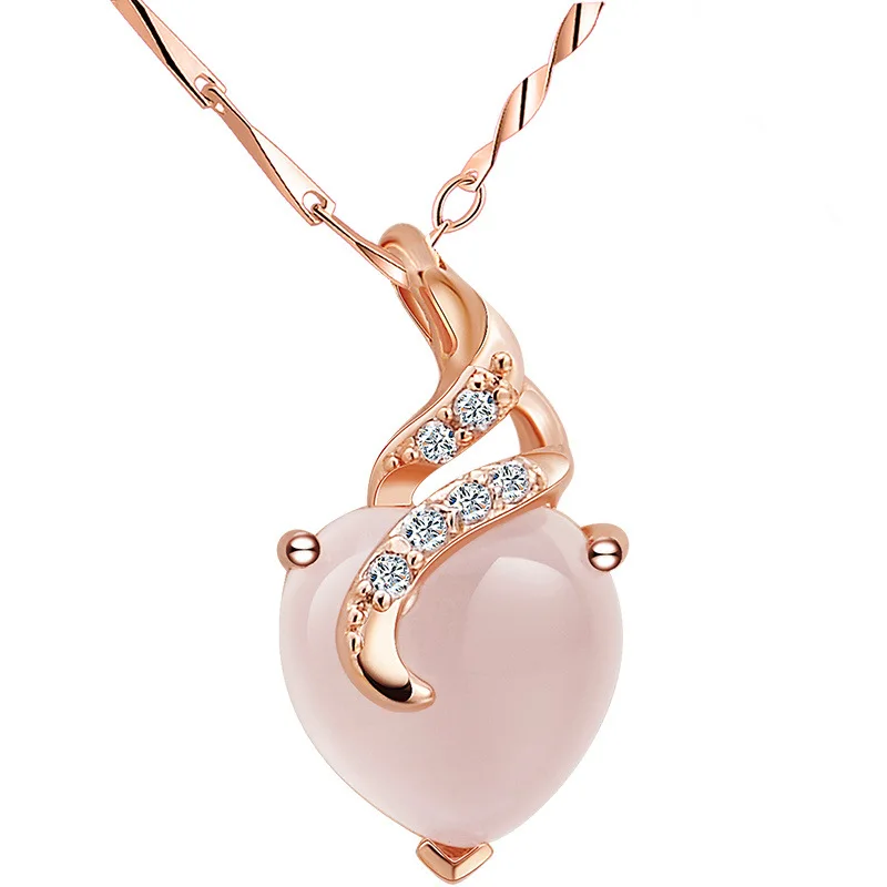 

Natural Pink Chalcedony Hand Carved Drop Pendant Fashion Boutique Jewelry Women's 925 Silver Inlaid Agate Necklace Accessories