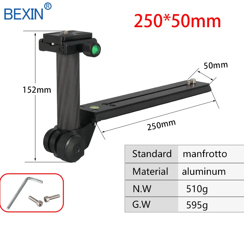 250x50mm with clamp Кронштейн-держатель для телеобъектива с длинной направляющей быстроразъемной пластиной 1/"& 3/8" крепежный винт для штатива объектива камеры - Цвет: 250x50mm with clamp