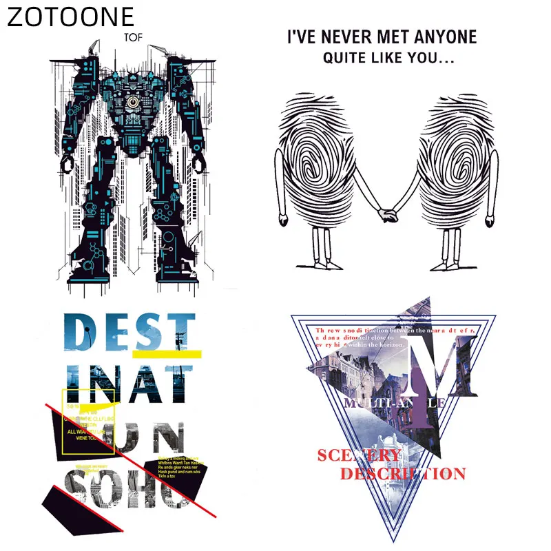ZOTOONE Robot Patches for Kids Iron on Letter City Stickers Heat Transfers Clothing T-shirt DIY Patch Vinyl Applique E | Дом и сад