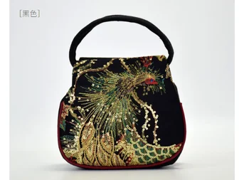 

3pcs/lot! Embroidery Women Handbag Peacock Embroidered Totes
