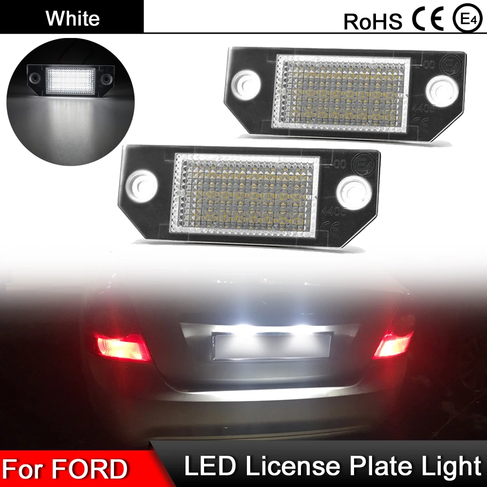 

1 Pair For Ford Focus C-MAX 2003-2007 For Focus MK2 2003-2008 White LED License Plate Light Number Plate Lamp