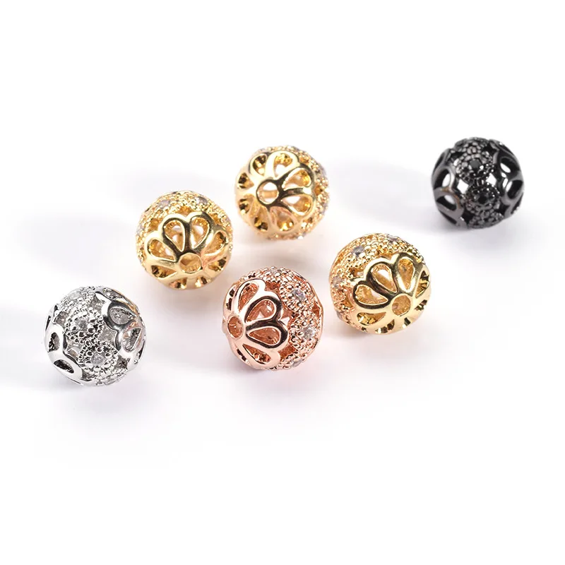 

Peixin 8mm Copper Beads Wholesale CZ Gold/Rose Gold Ball Beads Accessories For Needlework Jewelry Making Accessories wholesale