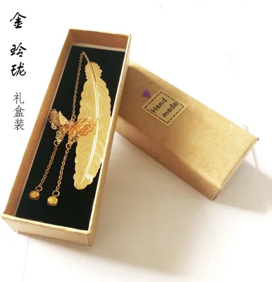 Chinese style classical metal feather bookmark creative dried flowers eternal flower student gift DHL free shipping