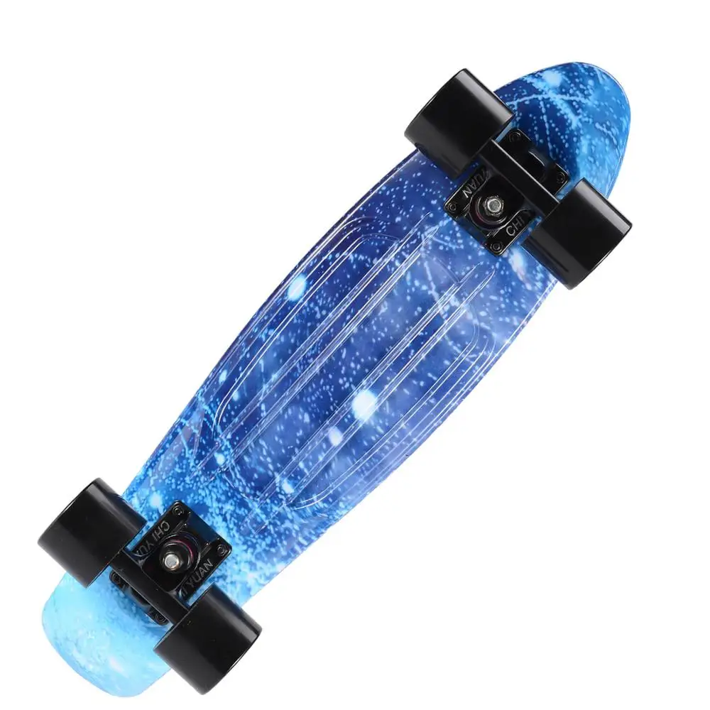 galaxy Black Wheels Galaxy Графический мини-крейсер Пластиковый Скейтборд 2" X 6" Ретро Лонгборд для мальчиков и девочек Galaxy скейтборд - Цвет: galaxy Black Wheels