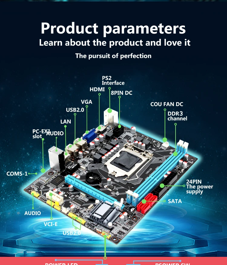 H55 новая материнская плата LGA1156 REV: M3 DDR3 поддерживает I3 I5 I7 ...