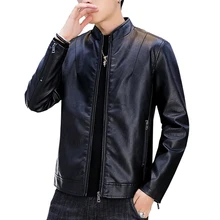 Осенне-зимняя кожаная куртка для мужчин, повседневная кожаная куртка для мужчин, высококачественное Брендовое кожаное пальто, приталенное бейсбольное пальто, модные топы
