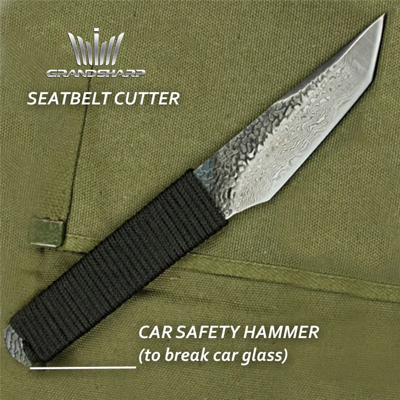 

Hunting Knife Damascus Steel Camping Hiking Outdoor Fixed Blade Chef Utility Peeling Cutting Tactical Survival Knife with Sheath