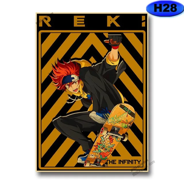 Vintage SK8 The Infinity Poster Kraft Paper Anime Posters Wall Stickers Home Decor Study Bedroom Bar Cafe Decoration Painting H28