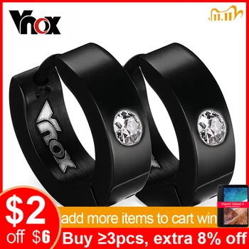 

Vnox Cute Hoop Earrings for Women / Men Small Stainless Steel Earings Black / Blue / Gold color