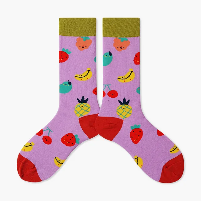 Autumn/Winter Couples Skateboard Sox Creative Abstract Art Harajuku Hip Hop Streets Tide Socks Colorful Funny Socks Skarpetki 1