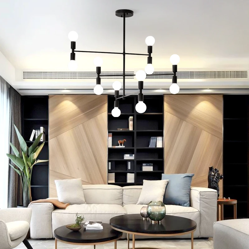 

Modern linear line ceiling chandelier light rotatable adjustable bronze gold hanging light lamp for dinning living room