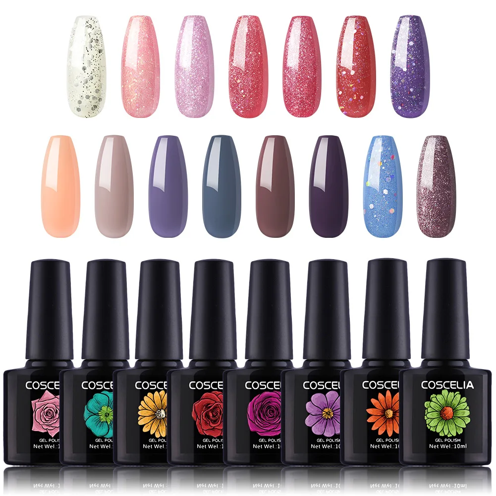 Gel Polish Kit 5 COSCELIA 10/15 шт. Цвета био-Гели Soak Off Гель-лак для ногтей, Лаки профессиональные полу Перманентный Нейл-арт лак гель ВЫЛЕЧИТЬ УФ-лампа набор для ногтей - Цвет: Gel Polish Kit 5