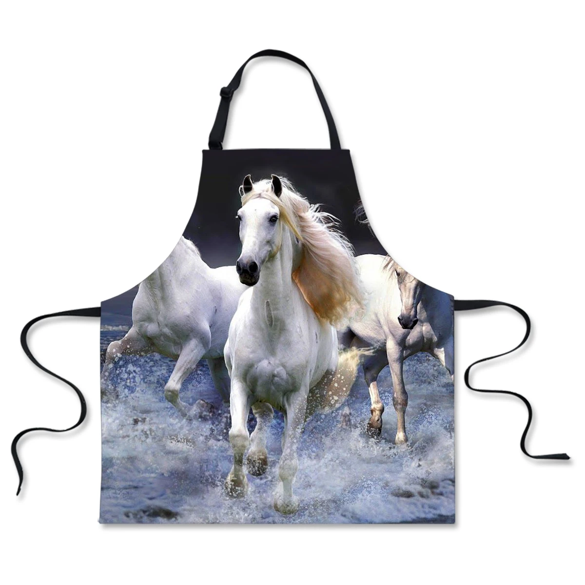 

Fashion Horse 3D Print Kitchen Apron Women Cooking Accessories For Woman Men Chef Waiter Cafe Shop BBQ Hairdresser Aprons Custom