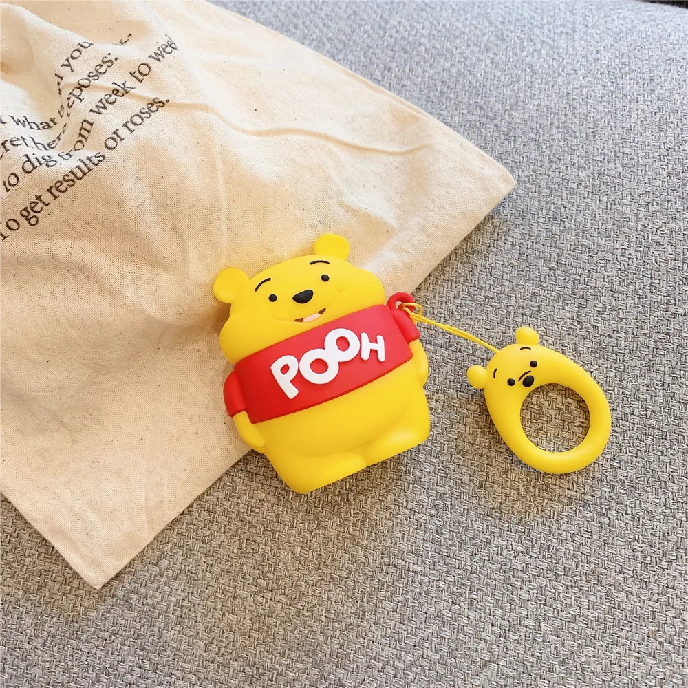 Чехол для наушников с 3D рисунком милого стежка инопланетянина майка для AirPods 1 2, чехол для bluetooth-гарнитуры, силиконовый чехол для наушников с ремешком