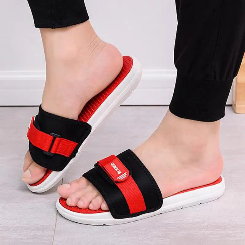 

Mens Slippers Outdoor Beach Flip Flops Designer Stripe Slide Sandal Summer Shoes Non-slip Home Bathroom Slippers Indoor Man Shoe