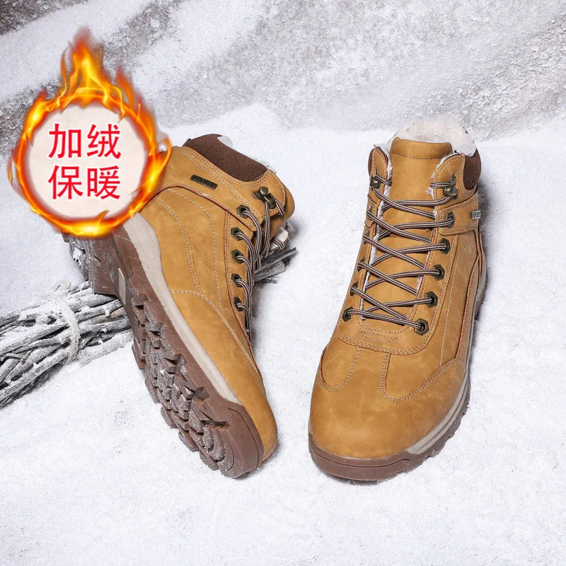 

Winter New Style Large Size Men Snow Boots Brushed And Thick High Cotton-padded Shoes Waterproof Anti-slip Short Boots Warm Men'