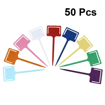 

50Pcs Thicken PP Plant Tag Lightfast Insert Card Waterproof Gardening Classification Label (Assorted Color) 7x6.2x0.2 cm