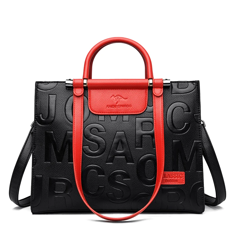 thumbnail image 1 of Bolso de mano de diseño de lujo para mujer, bolso de hombro de piel sintética de alta calidad a juego con colores, bolsos de mensajero de viaje con asa superior de gran capacidad, 1 of 5