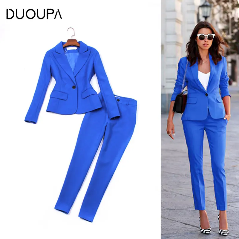 

New Fall Fashion Suit Female Career Suit Jacket and Long Sections Temperament Casual Two-piece Pants TideThe Women Trouser Set