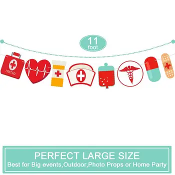 

Graduation Party Nurses Theme Bunting Garland Nurse Party Supply Decoration Nurse Element Printing Banner Creative Flag Photo Pr