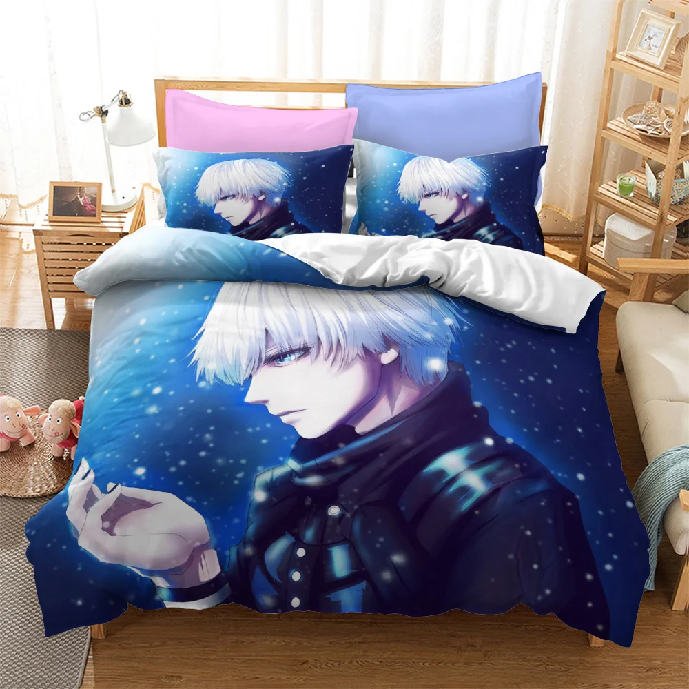 Tokyo Ghoul Anime Bedding Set Cartoon Kids Adult Gift Duvet Cover Sets Comforter Bed Linen Quilt Covers Queen King Single Size comforter sets Bedding Sets