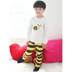 Спортивный костюм в Корейском стиле с изображением маленькой пчелки модная детская пижама для отдыха для мальчиков и девочек нижнее бельё