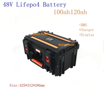 

48V 100Ah 120Ah 150Ah 200Ah LiFepo4 lithium battery pack with BMS for 5000w motorhome electric car solar energy+10A charger