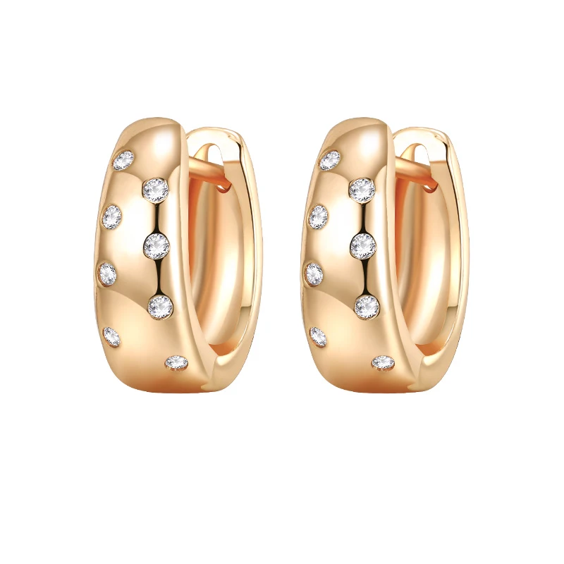 MAIKALE, простые серьги-гвоздики u-образной формы, покрытые кубическим цирконием, золотые, серебряные, медные маленькие серьги, корейские серьги для женщин, подарки - Окраска металла: Gold