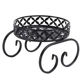 

1pc Wrought Iron Flower Stand Hollow Sturdy Flowerpot Rack Plant Display Rack Geometric Flower Plant Stand For Office Home